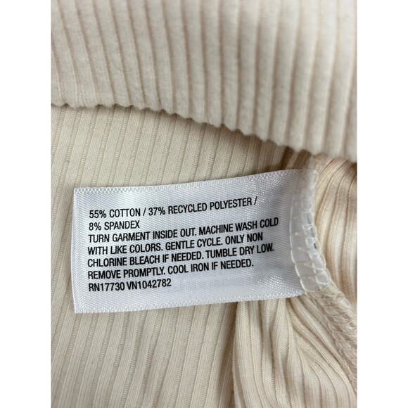 Ingrid & Isabel Maternity Cream Ribbed Henley Cropped XS Cottagecore Cozy - Picture 5 of 6